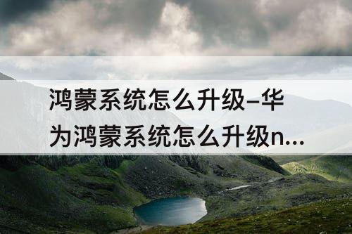 鸿蒙系统怎么升级-华为鸿蒙系统怎么升级nova8pro
