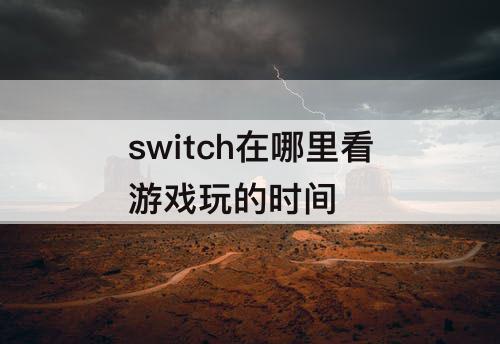 switch在哪里看游戏玩的时间