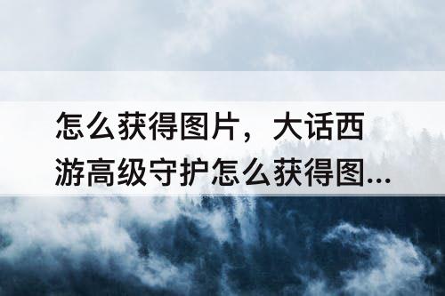 怎么获得图片，大话西游高级守护怎么获得图片