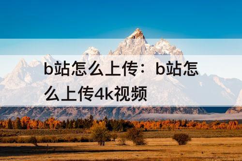 b站怎么上传：b站怎么上传4k视频