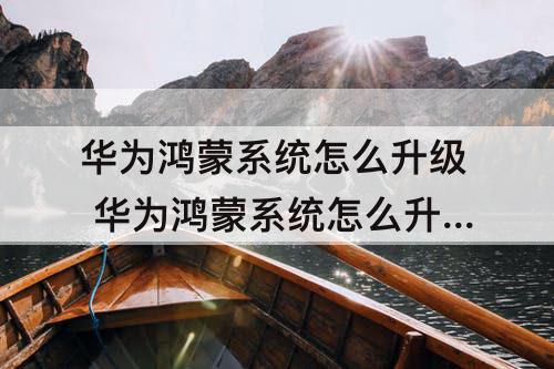 华为鸿蒙系统怎么升级 华为鸿蒙系统怎么升级mate9
