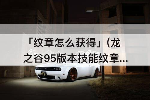 「纹章怎么获得」(龙之谷95版本技能纹章怎么获得)