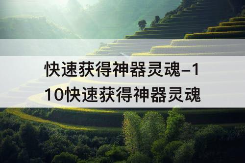 快速获得神器灵魂-110快速获得神器灵魂