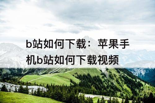 b站如何下载：苹果手机b站如何下载视频