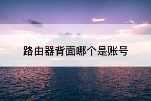 路由器背面哪个是账号