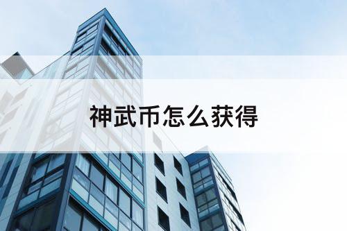 神武币怎么获得
