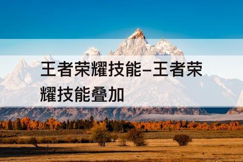 王者荣耀技能-王者荣耀技能叠加