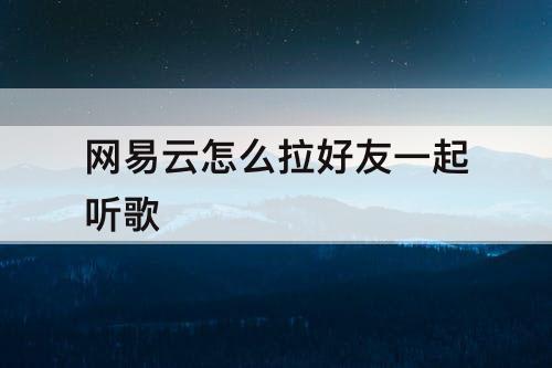 网易云怎么拉好友一起听歌