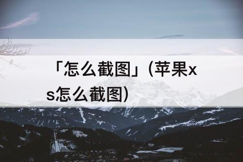 「怎么截图」(苹果xs怎么截图)