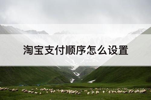淘宝支付顺序怎么设置