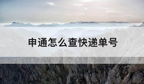 申通怎么查快递单号
