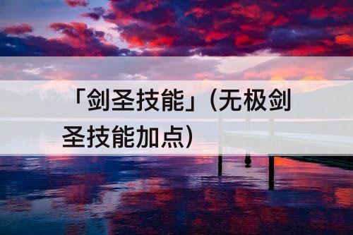 「剑圣技能」(无极剑圣技能加点)