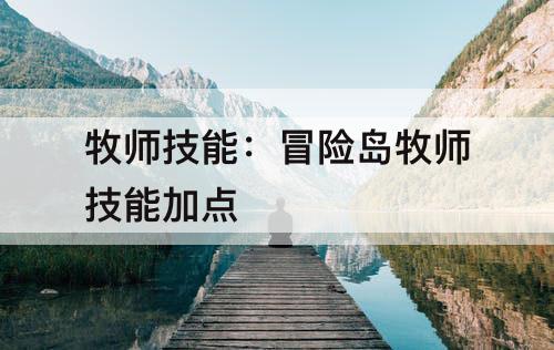 牧师技能：冒险岛牧师技能加点