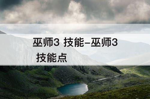 巫师3 技能-巫师3 技能点
