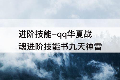 进阶技能-qq华夏战魂进阶技能书九天神雷