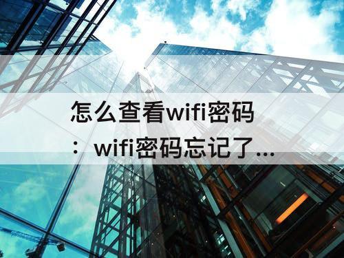 怎么查看wifi密码：wifi密码忘记了怎么查看wifi密码