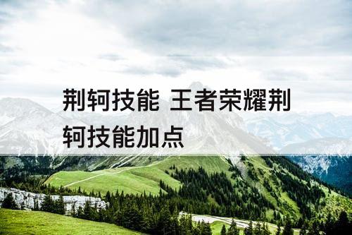 荆轲技能 王者荣耀荆轲技能加点