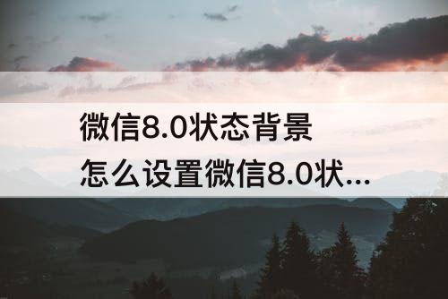 微信8.0状态背景 怎么设置微信8.0状态背景