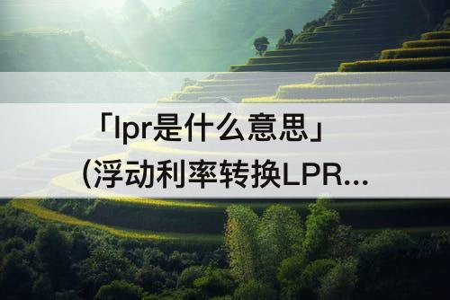 「lpr是什么意思」(浮动利率转换LPR是什么意思)