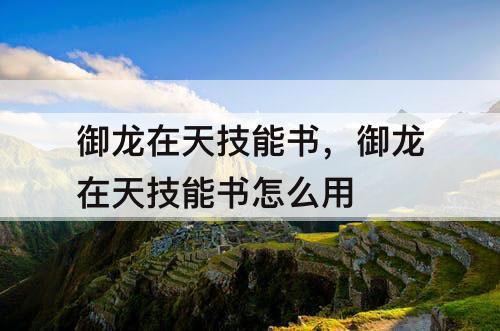 御龙在天技能书，御龙在天技能书怎么用