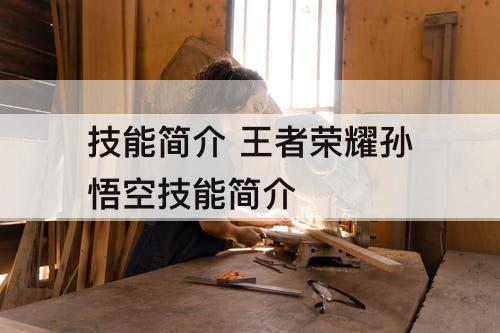 技能简介 王者荣耀孙悟空技能简介