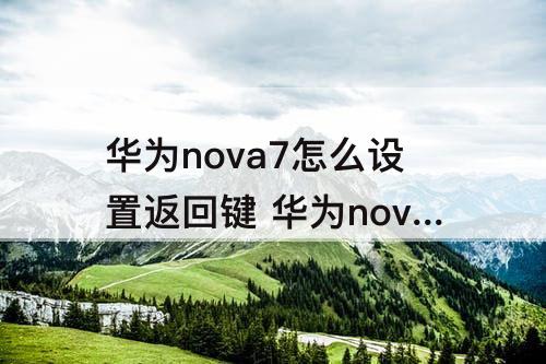 华为nova7怎么设置返回键 华为nova7怎么设置返回键?