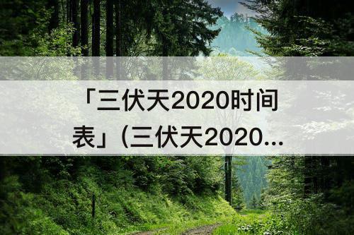 「三伏天2020时间表」(三伏天2020时间表艾灸)