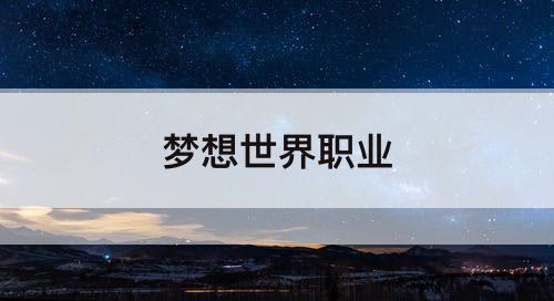 梦想世界职业