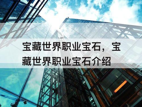宝藏世界职业宝石，宝藏世界职业宝石介绍