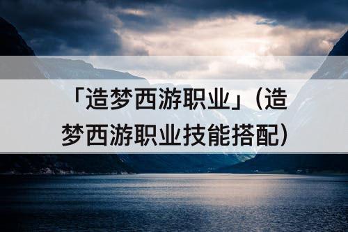 「造梦西游职业」(造梦西游职业技能搭配)