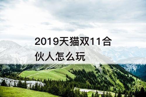 2019天猫双11合伙人怎么玩
