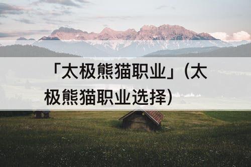 「太极熊猫职业」(太极熊猫职业选择)