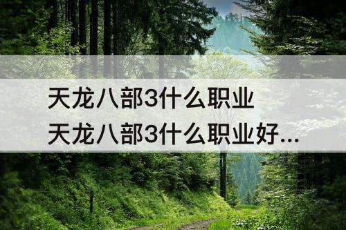天龙八部3什么职业 天龙八部3什么职业好玩