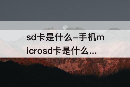 sd卡是什么-手机microsd卡是什么卡