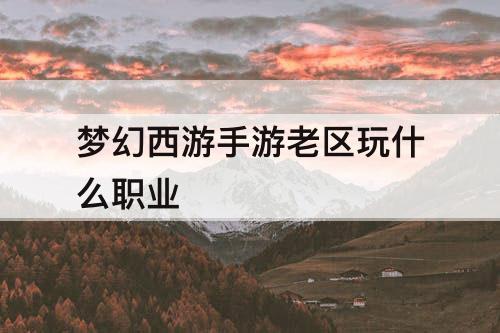梦幻西游手游老区玩什么职业