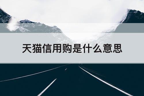 天猫信用购是什么意思