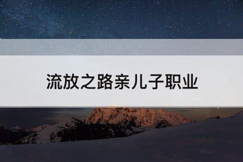流放之路亲儿子职业