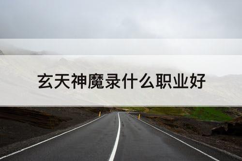玄天神魔录什么职业好