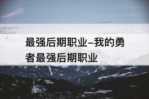 最强后期职业-我的勇者最强后期职业