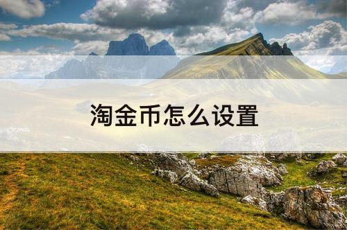 淘金币怎么设置