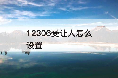 12306受让人怎么设置