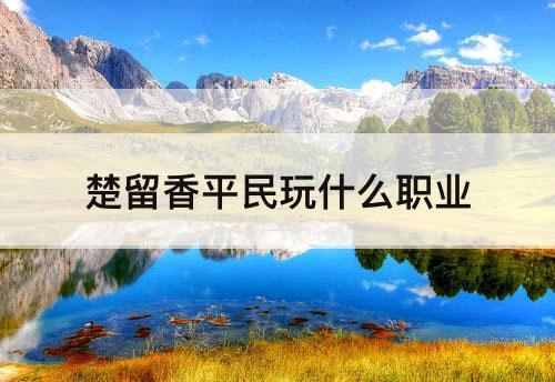 楚留香平民玩什么职业