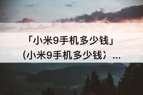 「小米9手机多少钱」(小米9手机多少钱冫)