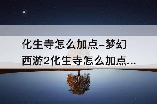 化生寺怎么加点-梦幻西游2化生寺怎么加点奶量大