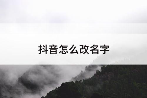 抖音怎么改名字