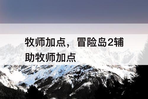 牧师加点，冒险岛2辅助牧师加点