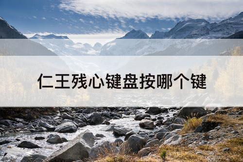 仁王残心键盘按哪个键