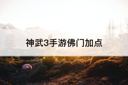神武3手游佛门加点