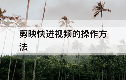 剪映快进视频的操作方法