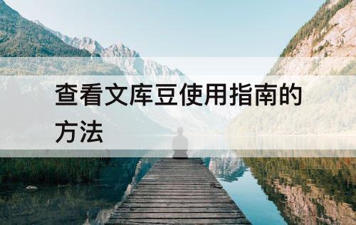 查看文库豆使用指南的方法
